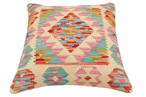 handmade Traditional Pillow Red Blue Hand-Woven SQUARE 100% WOOL Hand woven turkish pillow2 x 2