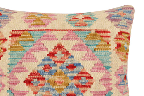 handmade Traditional Pillow Red Blue Hand-Woven SQUARE 100% WOOL Hand woven turkish pillow2 x 2