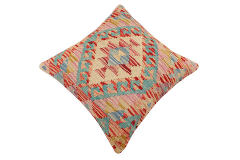 handmade Traditional Pillow Red Blue Hand-Woven SQUARE 100% WOOL Hand woven turkish pillow2 x 2