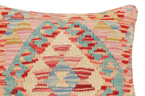 handmade Traditional Pillow Red Blue Hand-Woven SQUARE 100% WOOL Hand woven turkish pillow2 x 2