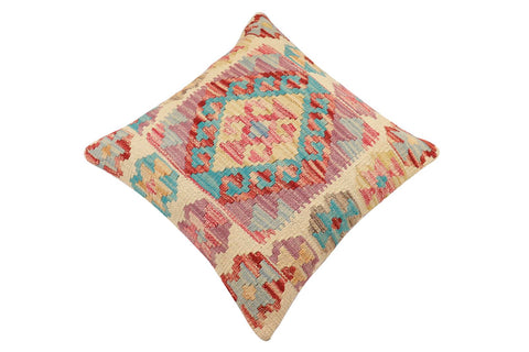 handmade Traditional Pillow Blue Rust Hand-Woven SQUARE 100% WOOL Hand woven turkish pillow2 x 2