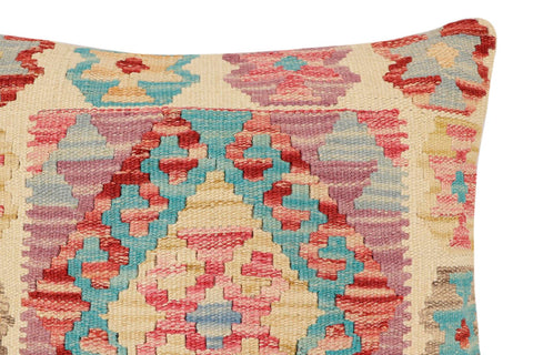 handmade Traditional Pillow Blue Rust Hand-Woven SQUARE 100% WOOL Hand woven turkish pillow2 x 2