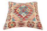 handmade Traditional Pillow Red Blue Hand-Woven SQUARE 100% WOOL  Hand woven turkish pillow  2 x 2