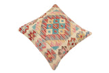 handmade Traditional Pillow Red Blue Hand-Woven SQUARE 100% WOOL Hand woven turkish pillow2' x 2'