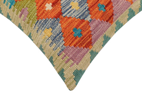 handmade Traditional Pillow Rust Blue Hand-Woven SQUARE 100% WOOL Hand woven turkish pillow2 x 2