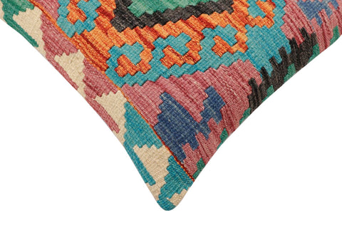 handmade Traditional Pillow Rust Blue Hand-Woven SQUARE 100% WOOL Hand woven turkish pillow2 x 2
