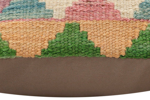 handmade Traditional Pillow Blue Beige Hand-Woven SQUARE 100% WOOL Hand woven turkish pillow2 x 2