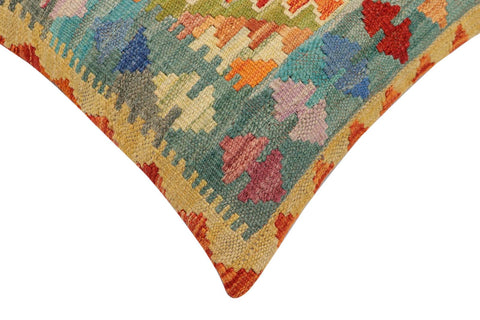 handmade Traditional Pillow Rust Blue Hand-Woven SQUARE 100% WOOL Hand woven turkish pillow2 x 2