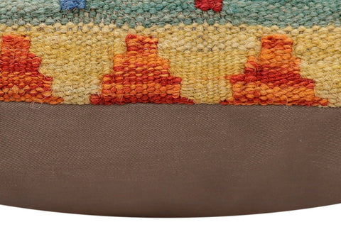 handmade Traditional Pillow Rust Blue Hand-Woven SQUARE 100% WOOL Hand woven turkish pillow2 x 2