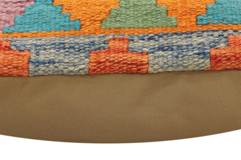 handmade Traditional Pillow Rust Blue Hand-Woven SQUARE 100% WOOL Hand woven turkish pillow2 x 2
