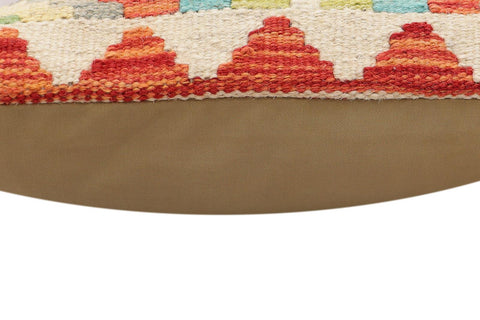 handmade Traditional Pillow Rust Blue Hand-Woven SQUARE 100% WOOL Hand woven turkish pillow2 x 2