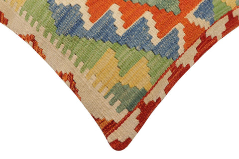 handmade Traditional Pillow Rust Blue Hand-Woven SQUARE 100% WOOL Hand woven turkish pillow2 x 2