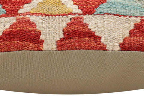 handmade Traditional Pillow Rust Blue Hand-Woven SQUARE 100% WOOL Hand woven turkish pillow2 x 2