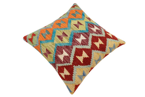 handmade Traditional Pillow Rust Blue Hand-Woven SQUARE 100% WOOL Hand woven turkish pillow2 x 2