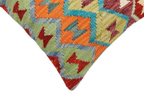 handmade Traditional Pillow Rust Blue Hand-Woven SQUARE 100% WOOL Hand woven turkish pillow2 x 2