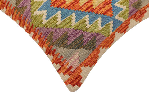 handmade Traditional Pillow Rust Blue Hand-Woven SQUARE 100% WOOL  Hand woven turkish pillow  2 x 2