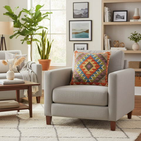 Bohemien Treloar Turkish Hand-Woven Kilim Pillow