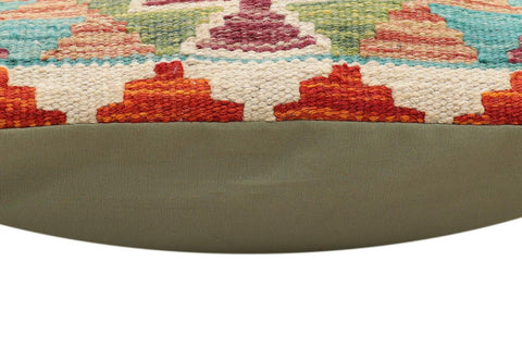 handmade Traditional Pillow Rust Blue Hand-Woven SQUARE 100% WOOL  Hand woven turkish pillow  PILLOW