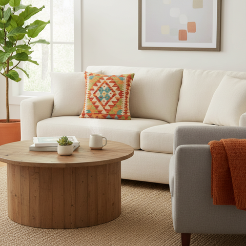 Rustic Wilkie Turkish Hand-Woven Kilim Pillow