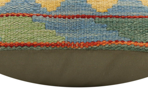 handmade Traditional Pillow Rust Blue Hand-Woven SQUARE 100% WOOL Hand woven turkish pillow2 x 2
