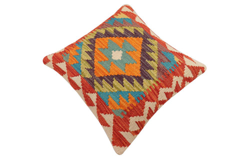 handmade Traditional Pillow Rust Beige Hand-Woven SQUARE 100% WOOL  Hand woven turkish pillow  2 x 2