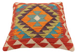 handmade Traditional Pillow Rust Beige Hand-Woven SQUARE 100% WOOL  Hand woven turkish pillow  2 x 2