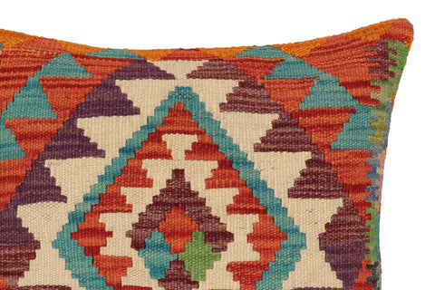 handmade Traditional Pillow Rust Blue Hand-Woven SQUARE 100% WOOL Hand woven turkish pillow2 x 2