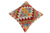 handmade Traditional Pillow Rust Beige Hand-Woven SQUARE 100% WOOL Hand woven turkish pillow2' x 2'