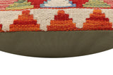 handmade Traditional Pillow Rust Beige Hand-Woven SQUARE 100% WOOL Hand woven turkish pillow2' x 2'