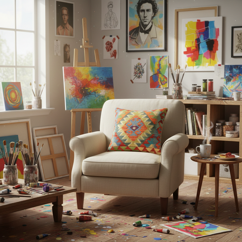 Tribal Sutcliff Turkish Hand-Woven Kilim Pillow