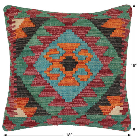handmade Traditional Pillow Rust Red Hand-Woven SQUARE 100% WOOL Hand woven turkish pillow2 x 2