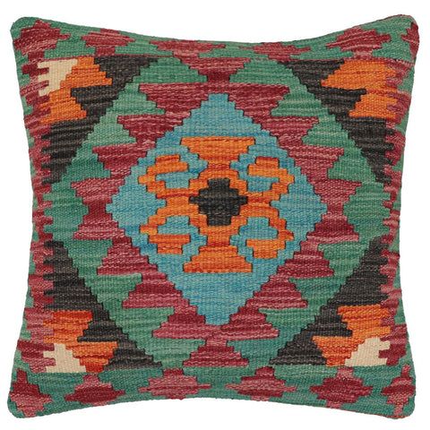 handmade Traditional Pillow Rust Red Hand-Woven SQUARE 100% WOOL Hand woven turkish pillow2 x 2