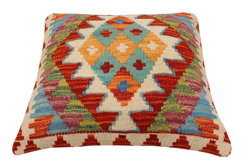 handmade Traditional Pillow Rust Beige Hand-Woven SQUARE 100% WOOL  Hand woven turkish pillow  PILLOW