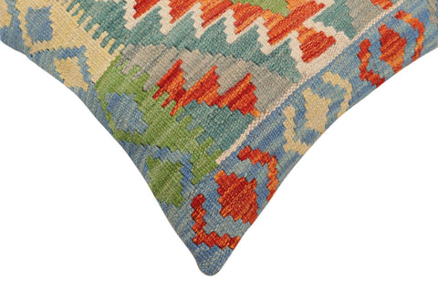 handmade Traditional Pillow Rust Blue Hand-Woven SQUARE 100% WOOL Hand woven turkish pillow2 x 2