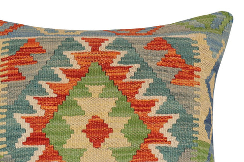 handmade Traditional Pillow Rust Blue Hand-Woven SQUARE 100% WOOL Hand woven turkish pillow2 x 2