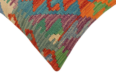 handmade Traditional Pillow Rust Blue Hand-Woven SQUARE 100% WOOL Hand woven turkish pillow2 x 2
