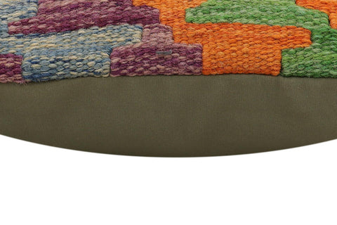 handmade Traditional Pillow Rust Blue Hand-Woven SQUARE 100% WOOL Hand woven turkish pillow2 x 2