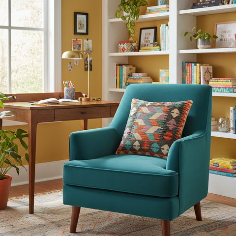 Rustic Vuong Turkish Hand-Woven Kilim Pillow