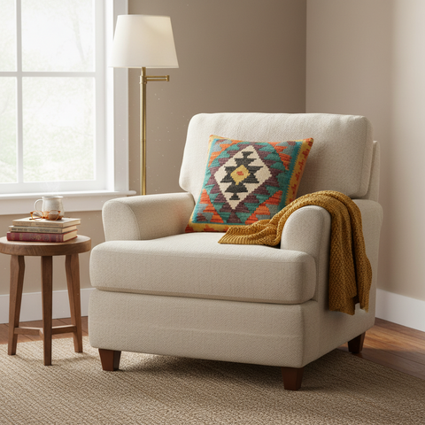 Bohemien Waldron Turkish Hand-Woven Kilim Pillow