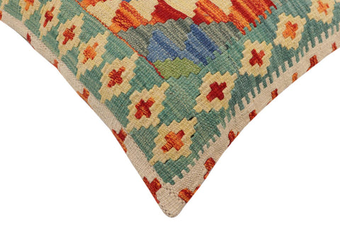 handmade Traditional Pillow Rust Blue Hand-Woven SQUARE 100% WOOL  Hand woven turkish pillow  PILLOW