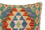 handmade Traditional Pillow Rust Blue Hand-Woven SQUARE 100% WOOL  Hand woven turkish pillow  PILLOW