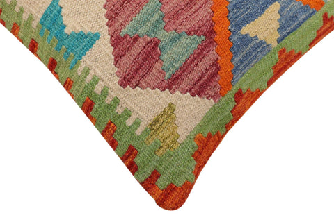 handmade Traditional Pillow Rust Blue Hand-Woven SQUARE 100% WOOL Hand woven turkish pillow2 x 2