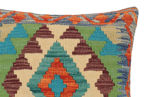 handmade Traditional Pillow Rust Blue Hand-Woven SQUARE 100% WOOL Hand woven turkish pillow2 x 2