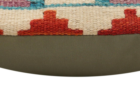 handmade Traditional Pillow Rust Blue Hand-Woven SQUARE 100% WOOL Hand woven turkish pillow2 x 2
