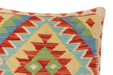 handmade Traditional Pillow Rust Blue Hand-Woven SQUARE 100% WOOL  Hand woven turkish pillow  PILLOW
