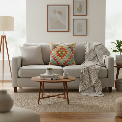 Southwestern Gow Turkish Hand-Woven Kilim Pillow