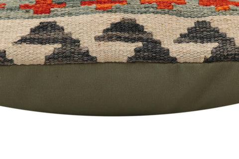 handmade Traditional Pillow Rust Blue Hand-Woven SQUARE 100% WOOL Hand woven turkish pillow2' x 2'