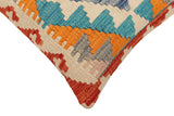 handmade Traditional Pillow Rust Blue Hand-Woven SQUARE 100% WOOL Hand woven turkish pillow2' x 2'