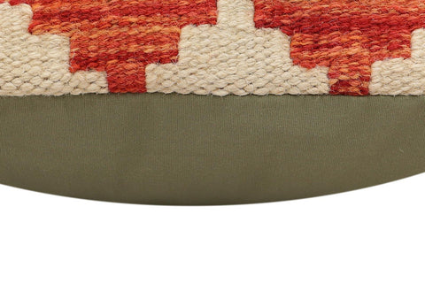 handmade Traditional Pillow Rust Blue Hand-Woven SQUARE 100% WOOL Hand woven turkish pillow2' x 2'