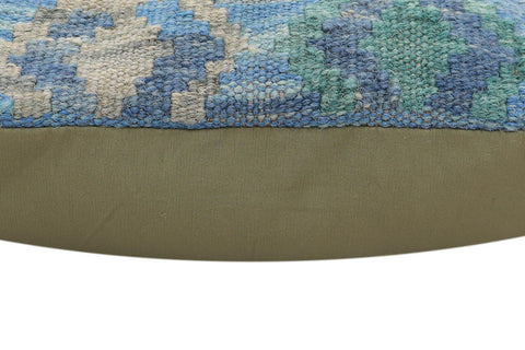 handmade Traditional Pillow Rust Blue Hand-Woven SQUARE 100% WOOL Hand woven turkish pillow2' x 2'